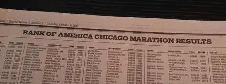 Chicago Tribune Marathon Edition 2017 - koptekst
