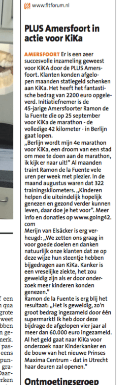 Plus Amersfoort Supermarkt voor KiKa - De Stad Amersfoort krantenartikel