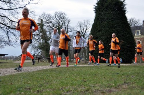 Oranje compressiekousen run