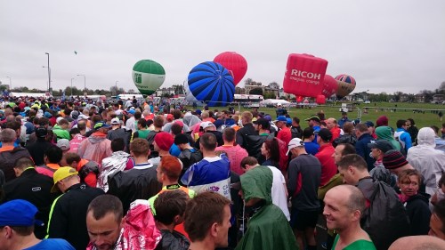 Wachten op de start London Marathon