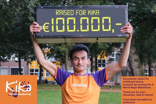 Ramon de la Fuente gaat alle 6 World Marathon Majors lopen en zamelt daarmee meer dan 100.000,- in voor KiKa.